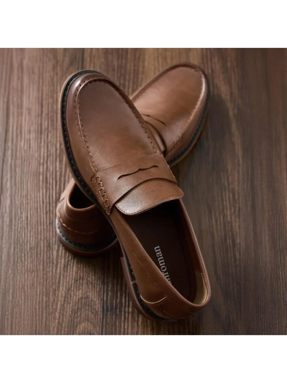Men's Slip-On Loafers, Casual Faux Leather Business Shoes for Work & Daily Wear